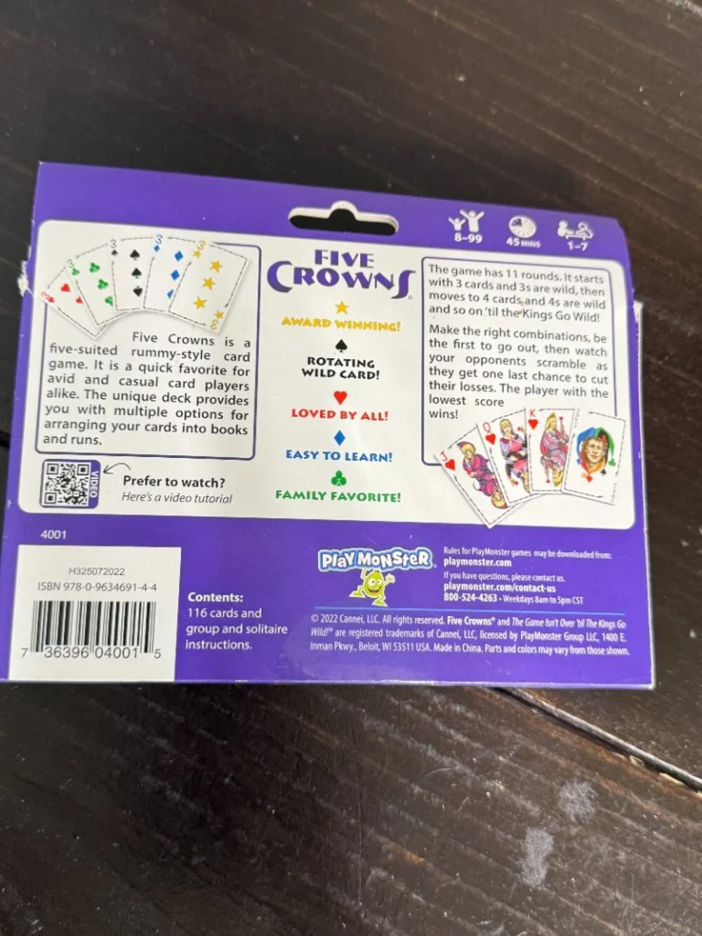 NEW Five Crowns Set Enterprises Game - Suited Rummy Style Playing Cards Set New